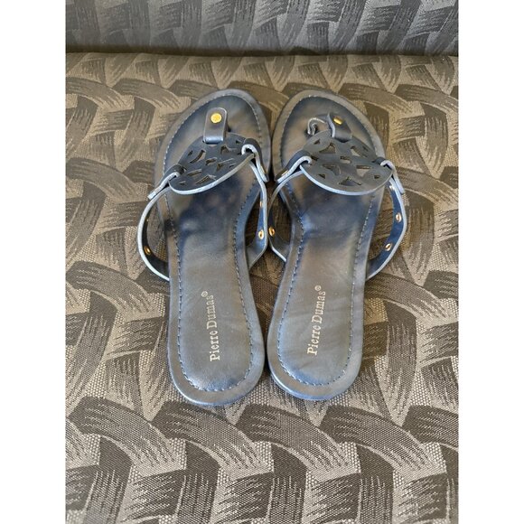 Pierre Dumas Womens Navy Blue Cutout Strap Sandals Size 8 Stylish Casual Summer - Picture 3 of 4